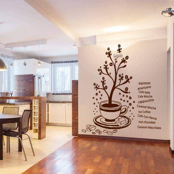 lukisan dinding cafe sederhana