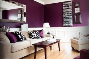 Warna Cat Ruang Tamu yang Sejuk ungu