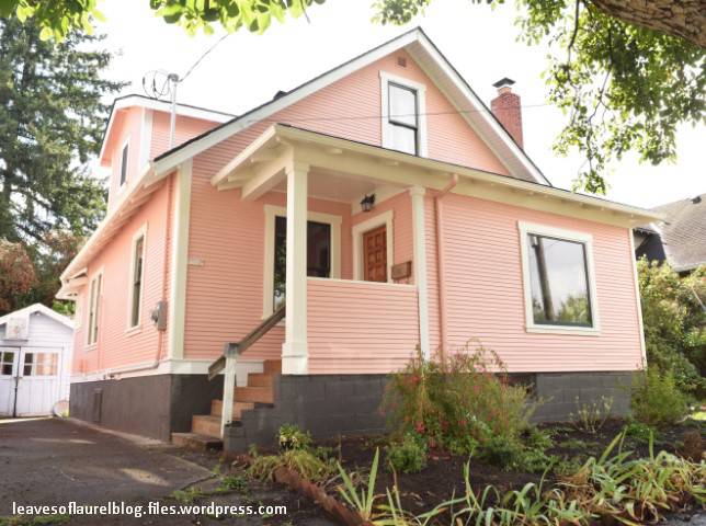minimalis warna cat luar rumah yang sejuk merah muda pink