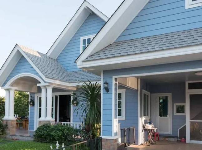 warna cat rumah bagian luar yang elegan dan mewah biru langit